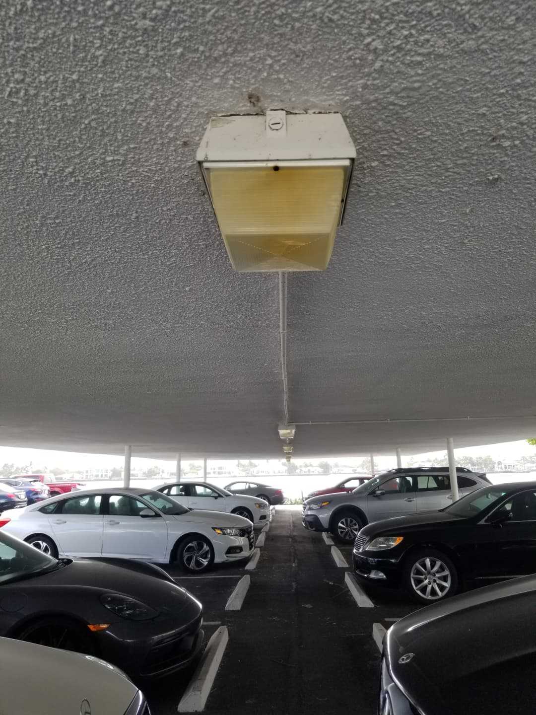Parking garage lighting - before
